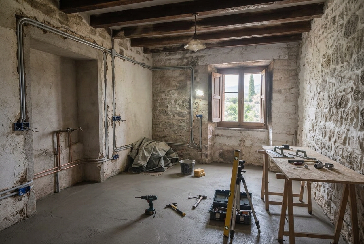 Stone finca kitchen, Sóller valley — Work in progress