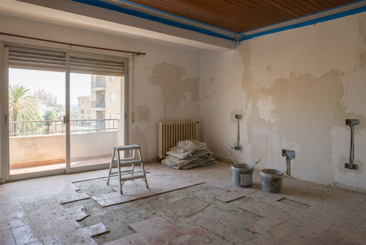 Living room with cathedral view, Palma — Work in progress