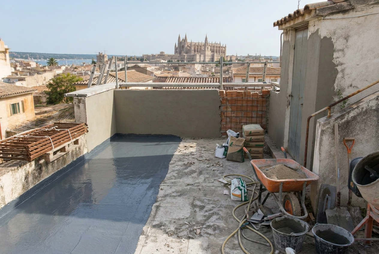 Roof terrace, Palma old town — Work in progress